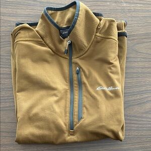 Men’s Eddie Bauer Brown Quarter-Zip Pullover Medium